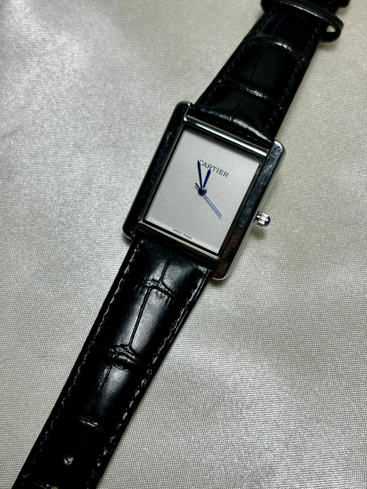 Tank Watch – Black Leather Strap